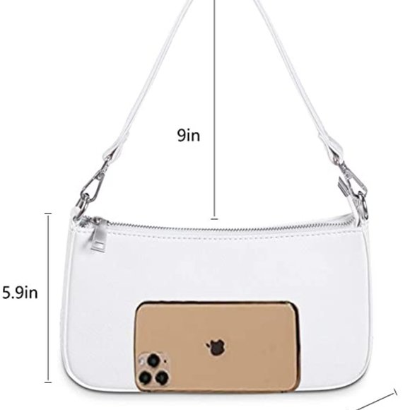 Apperloth Small Shoulder Bag with Zipper Closure Retro Classic Clutch Croc Tote - Picture 5 of 6